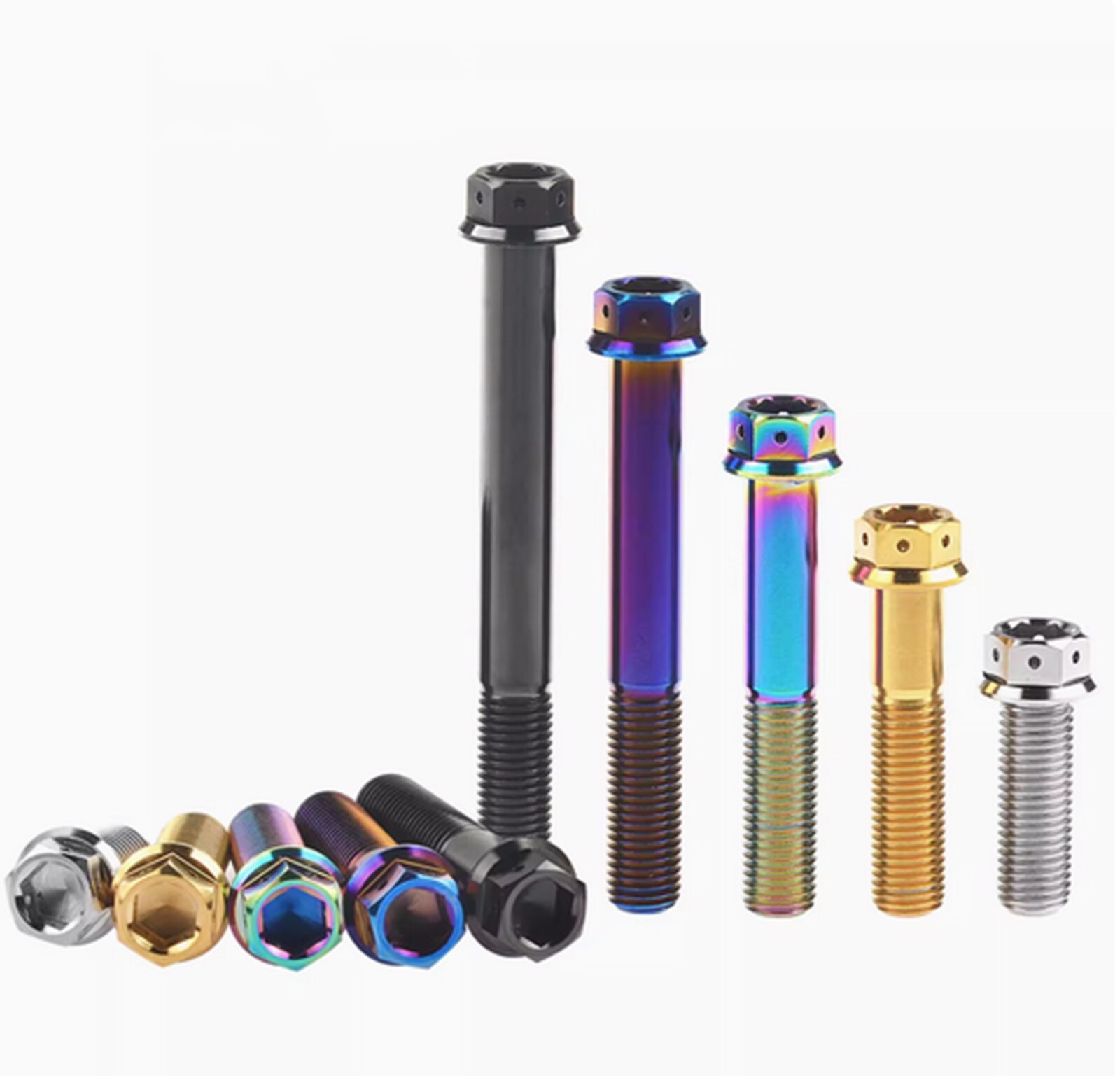 4 Pcs Titanium Bolt M10x1.25/1.5mm Hex Flange Head 20,25,30,35,40,45,50,55-90mm