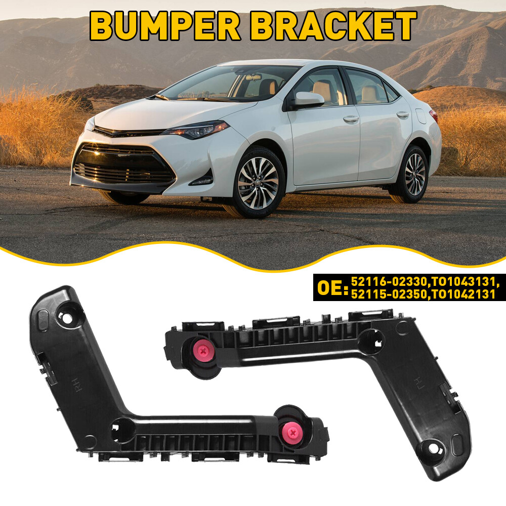 Front Bumper Retainer Bracket Set For 2017 2018 2019 Toyota Corolla Support Pair