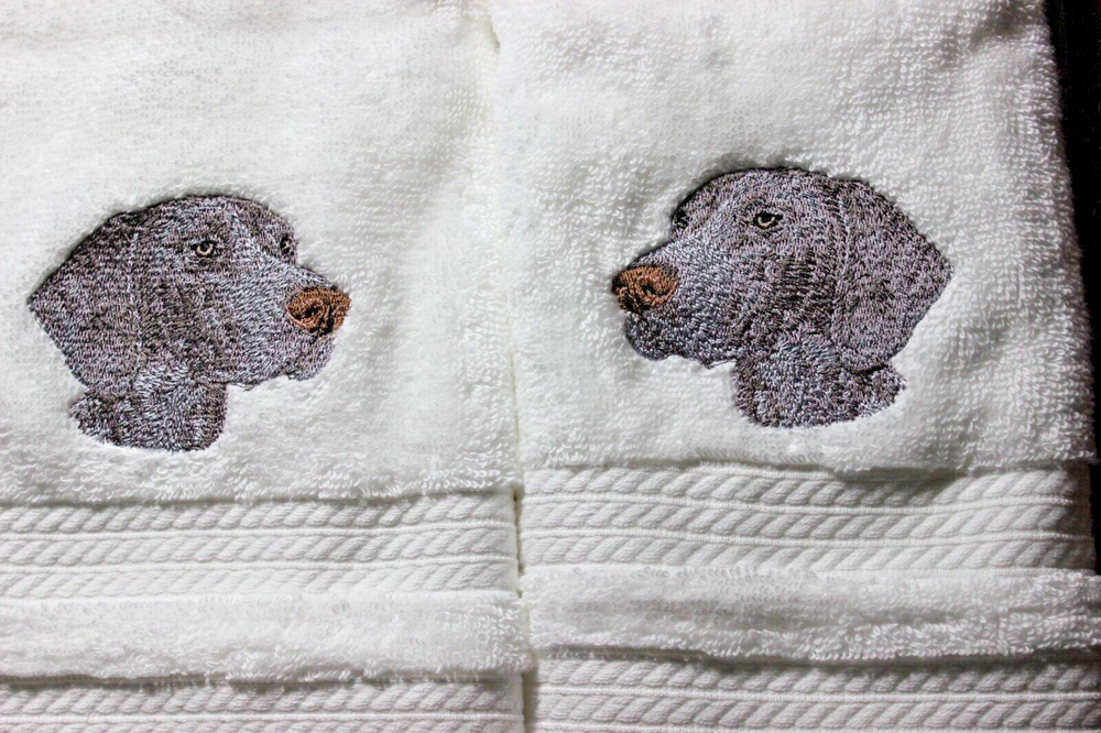 GERMAN SHORTHAIRED POINTER Bathroom SET 2 HAND TOWELS EMBROIDERED PERSONALIZED