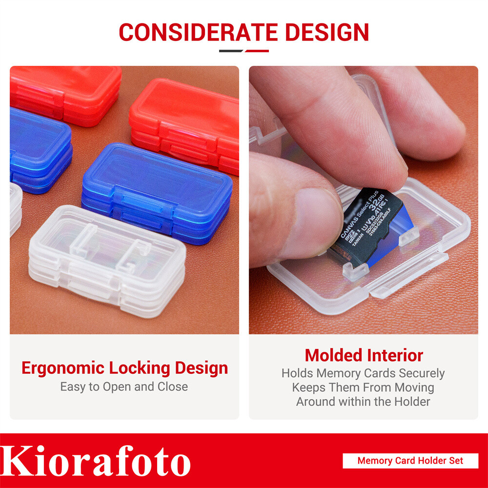 18PCS Clear Plastic Micro SD Card Case Holder Memory Card MicroSD TF Storage Box