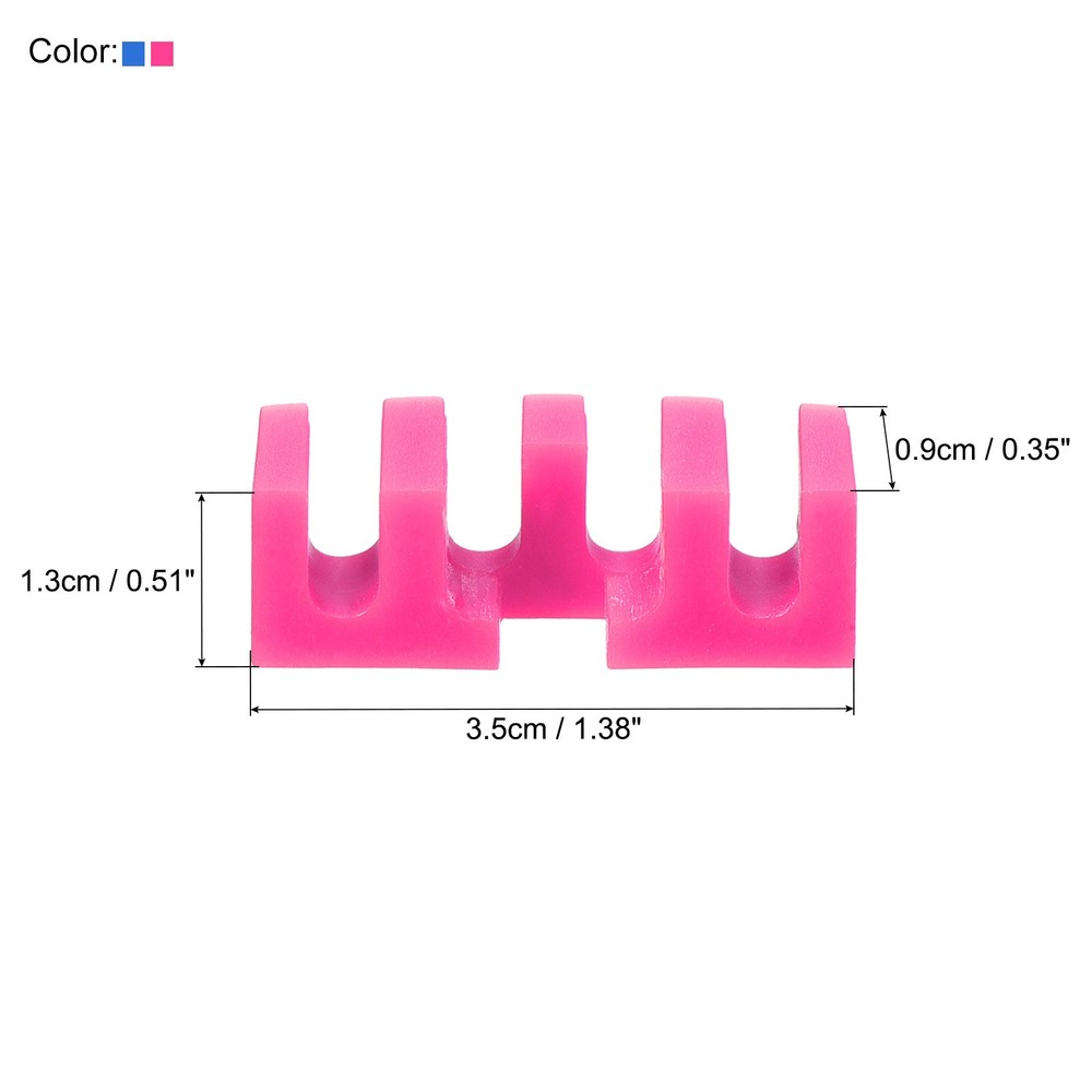 2Pcs Embedded Badminton Stringing Racquet Load Spreader Adapter, Pink/Blue