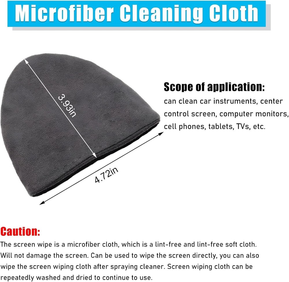 Car Screen Cleaner, 4.72×3.93" Triangle Microfiber Auto Screen Cleaning Pad, ...