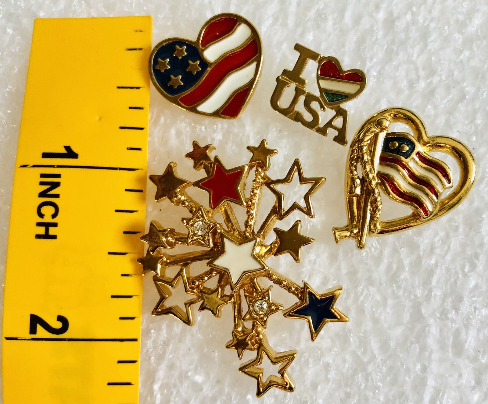 Avon 4th Of July Independence Day Tack Pin LOT (4 Pins) Flags USA