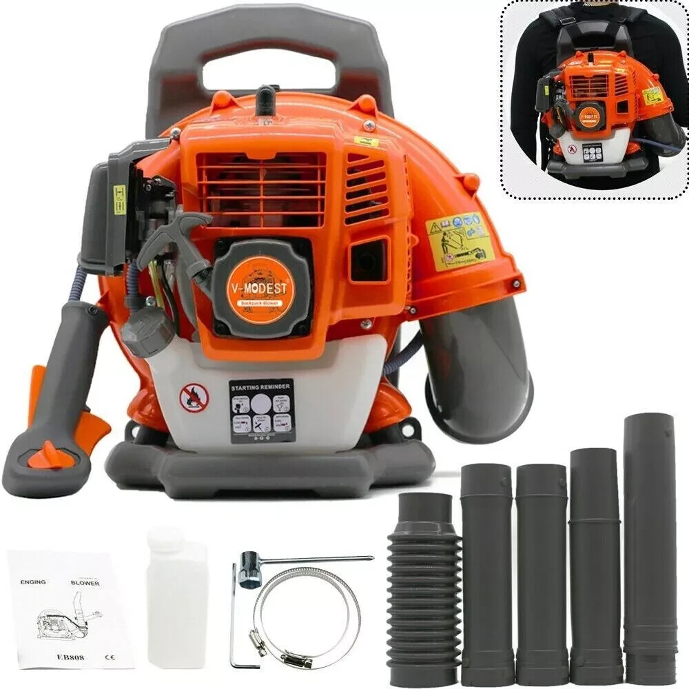 Backpack Leaf Blower Gas Powered Snow Blower 665 CFM 43CC 2-Stroke Engine 3HP