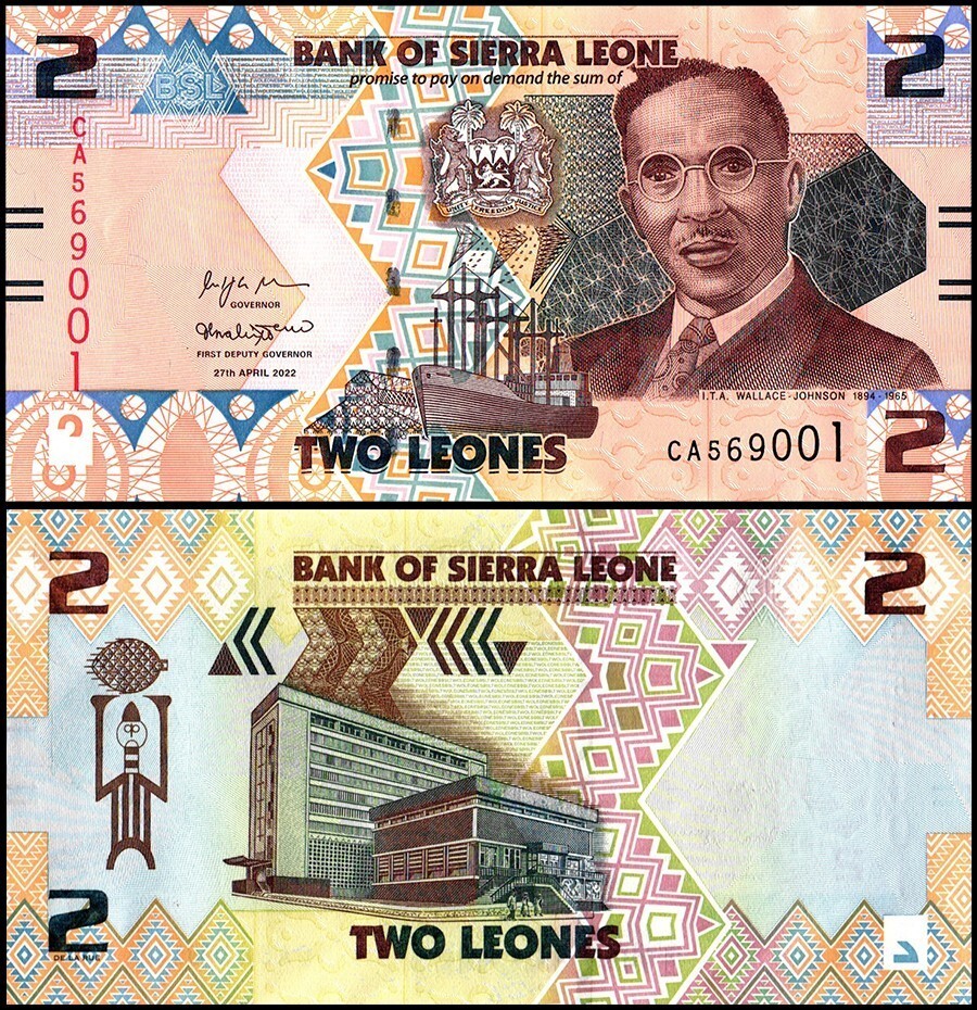 Sierra Leone 2 Leones, 2022, P-35, UNC