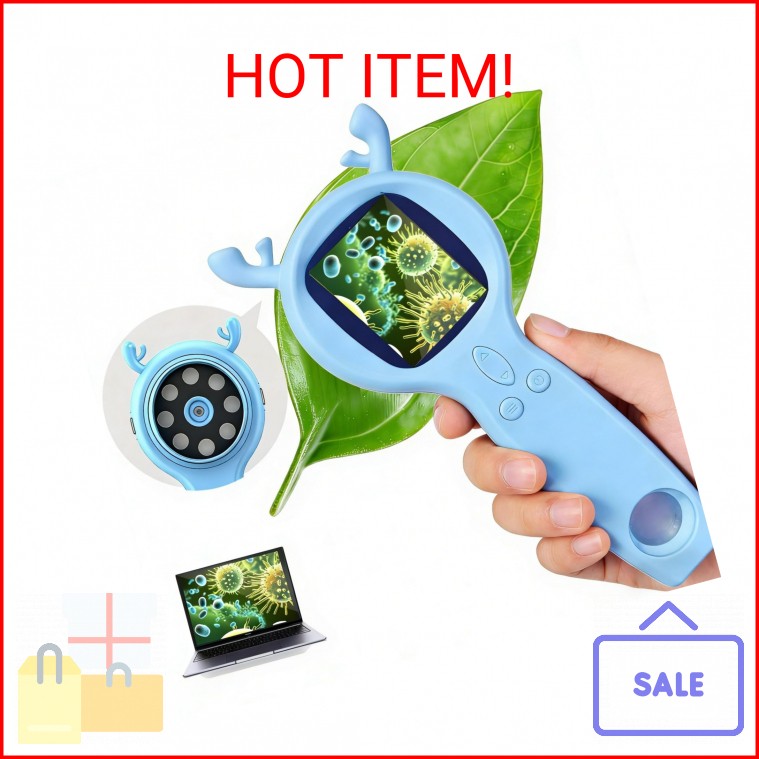 Handheld Digital Microscope, STEM Educational Science Learning Activity Kit, 500
