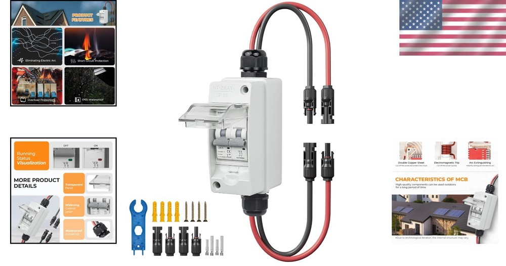 Solar Panel Disconnect Switch 1000V 60A Outdoor Circuit Breaker Switch
