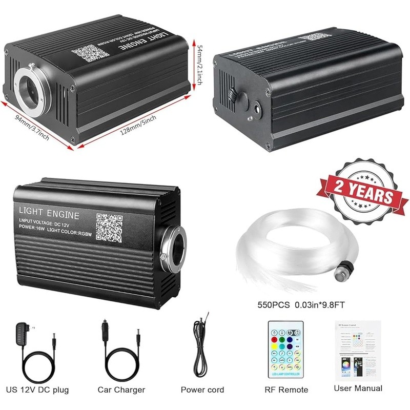 Starlight Headliner Kit 550pcs Bluetooth APP Remote Control Fiber Optic Light US
