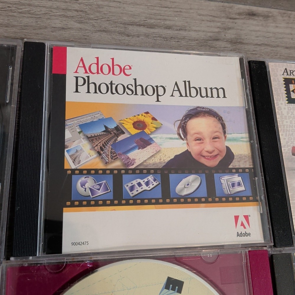Vintage Computer Software CD-Rom Adobe Photoshop MGI Image Video Editor Clipart