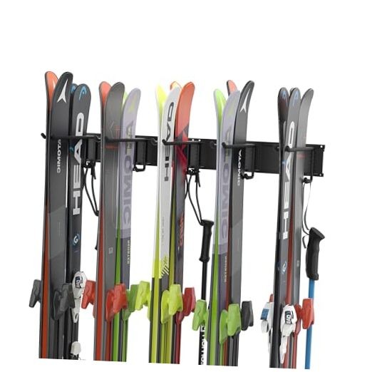 Ski Rack, Wall Mounted Ski Storage for Garage Storage Organizer System, 10