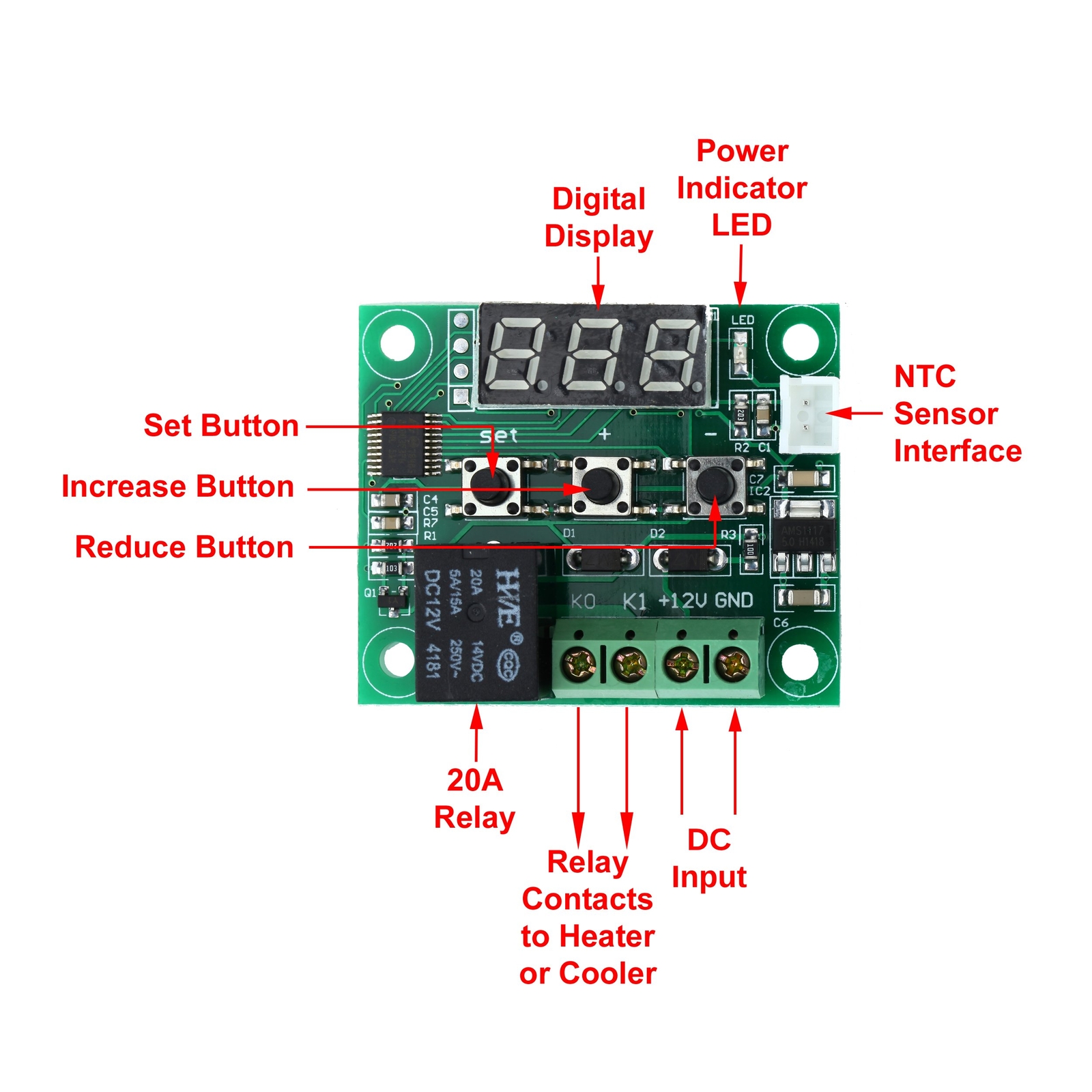 W1209 5V -50 - 110C Digital Thermostat Temperature Control Switch Sensor Module