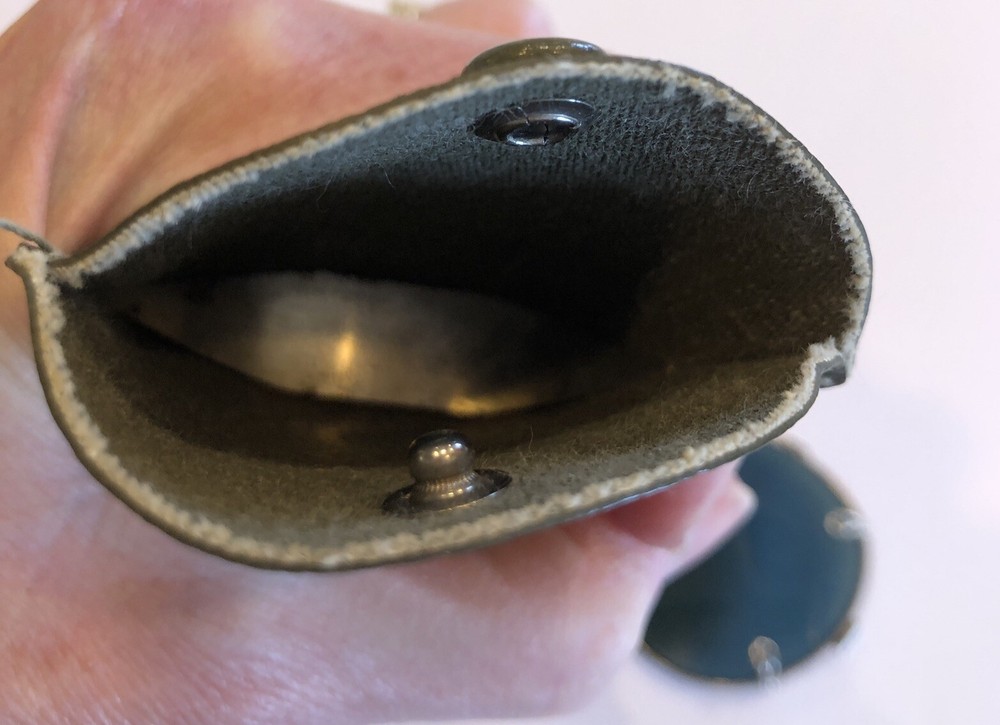 MID CENTURY US FOLDING SUNGLASSES Aviator Clip on W/Case Dated 1948 EUC