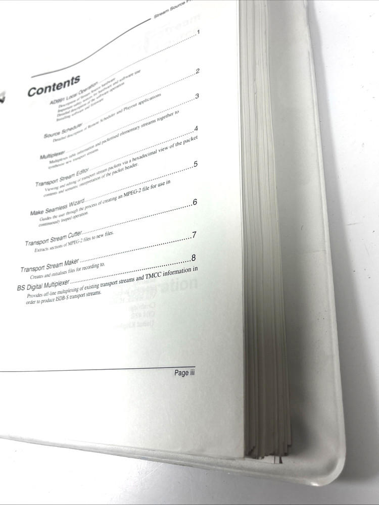 Adherent Tektronix AD991 STREAMSOURCE User Guide Manual