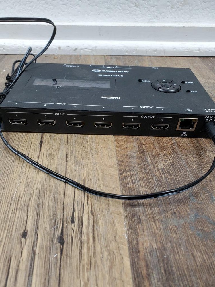 D97 ♻ Crestron HD-MD4x2-4k-E HDMI Switcher With Power Adapter ♻