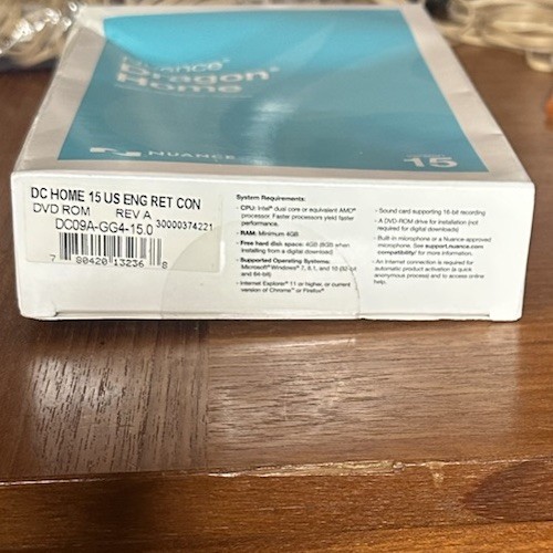 NUANCE DRAGON HOME 15 SPEECH RECOGNITION SOFTWARE