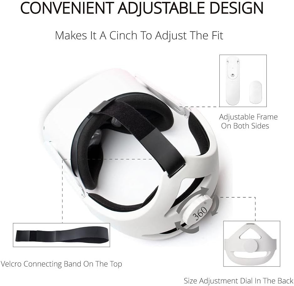Ergonomic Head Strap Compatible with Quest 2 - Ideal for Extended VR Sessions