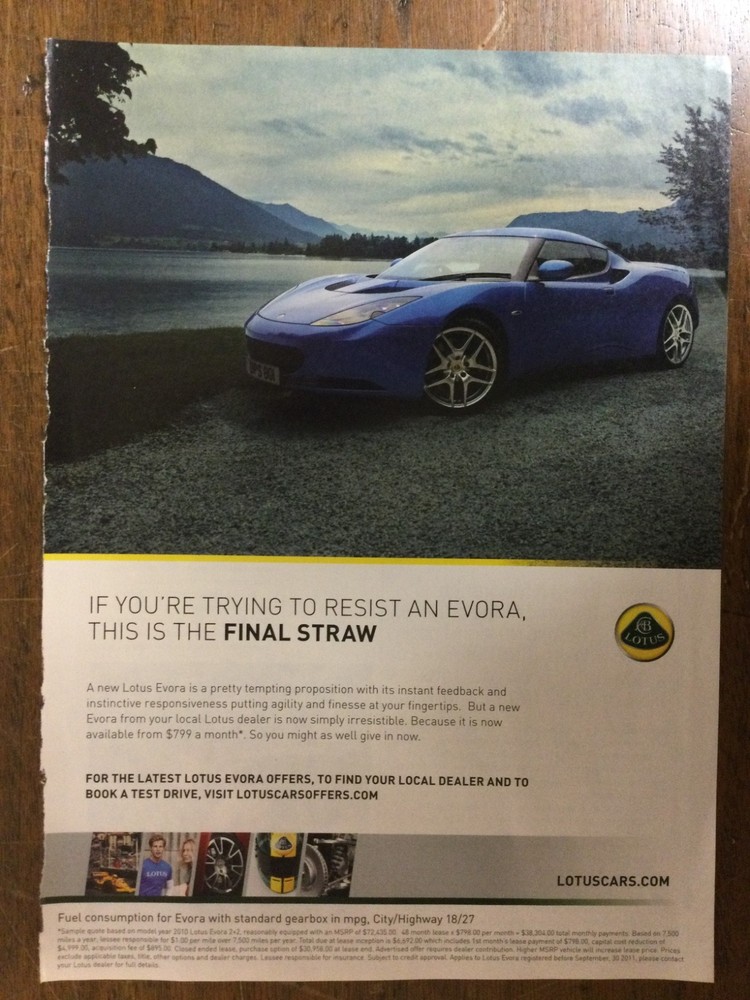 Misc 5121 Advertisement 2011 Lotus Evora August 2011