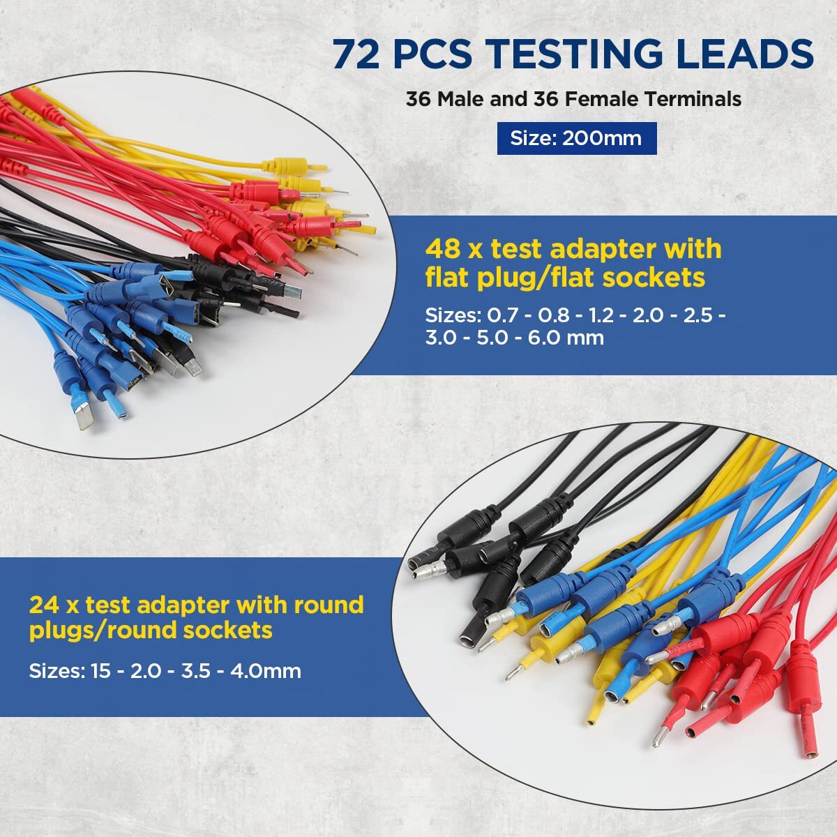 92 in 1 Automotive Back Probe Kit Multimeter Test Leads Alligator Clip Wire Tool