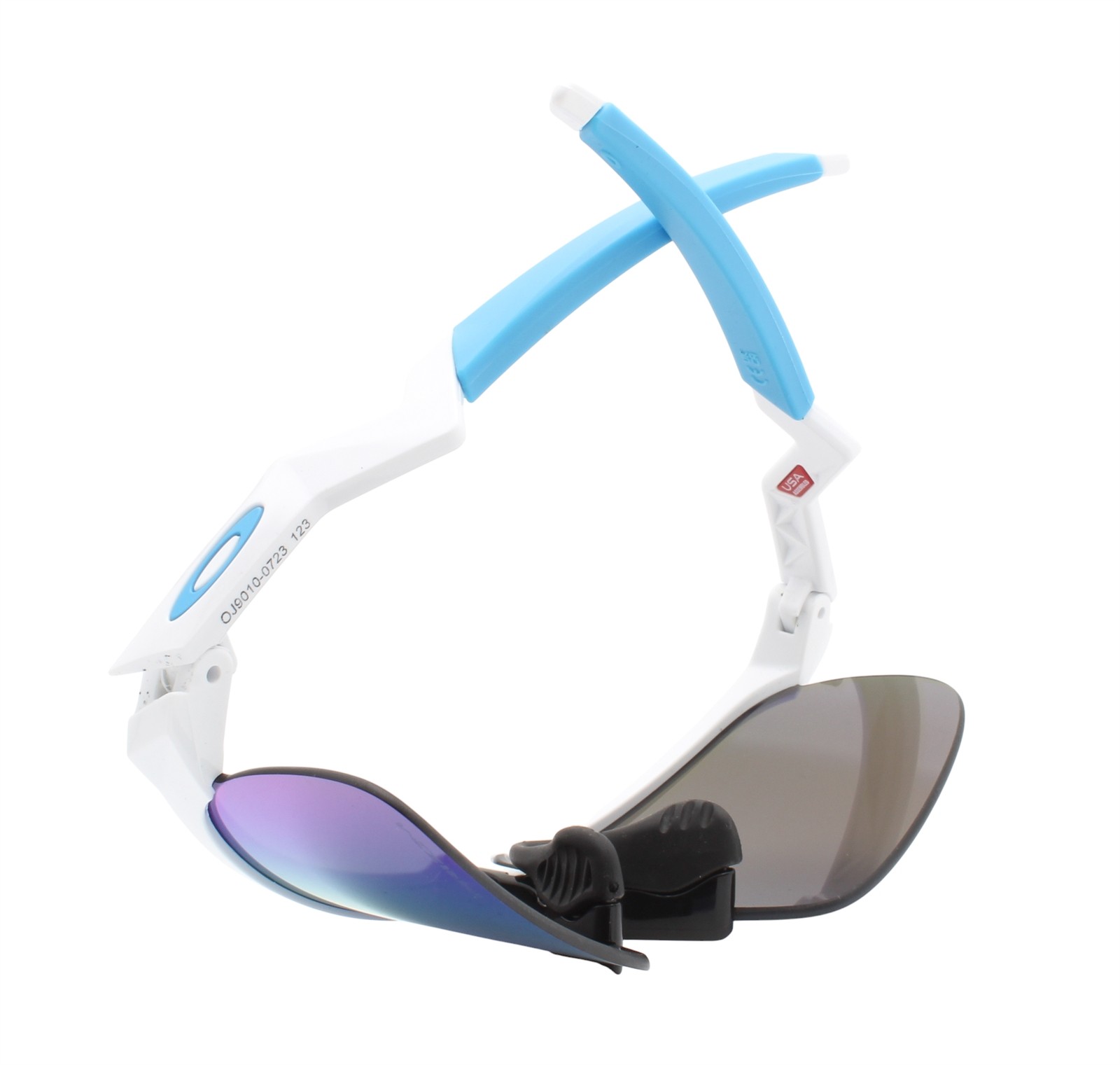 Oakley Youth Fit Sunglasses OJ9010-0723 Resistor XS White Blue Mirror Kids Size