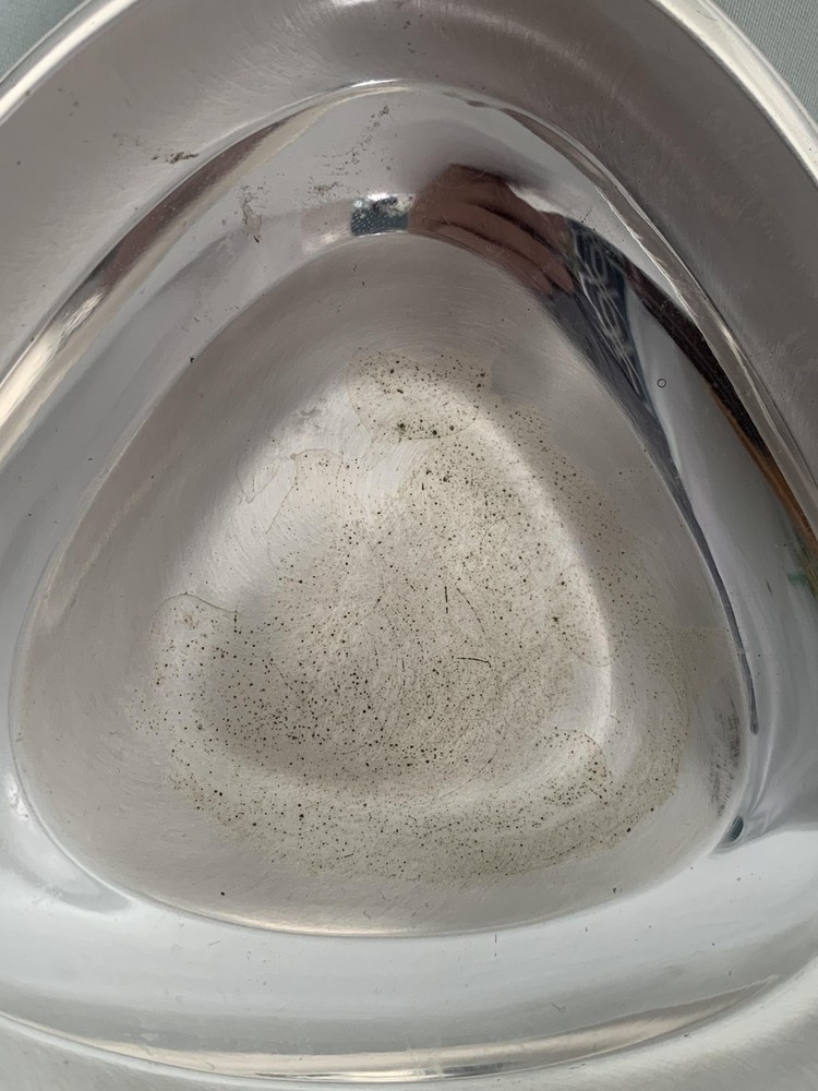 WMF Ikora Silver Plated Triangular Bowl 6" Germany Tarnish Resistant Vtg Flaw