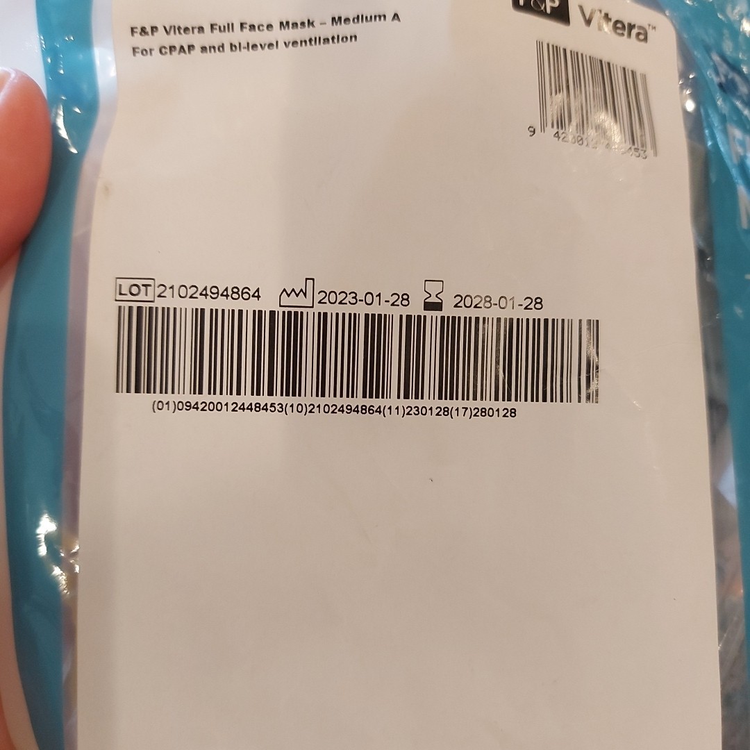 F&P Vitera Fit Pack Full Face with Medium Cushion Adjustable Headgear Sleep Aid