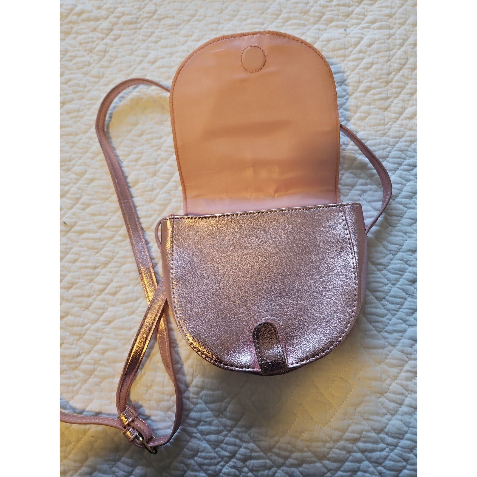 Disney Princess Aurora Crossbody Bag Metallic Pink Floral Girl's Purse