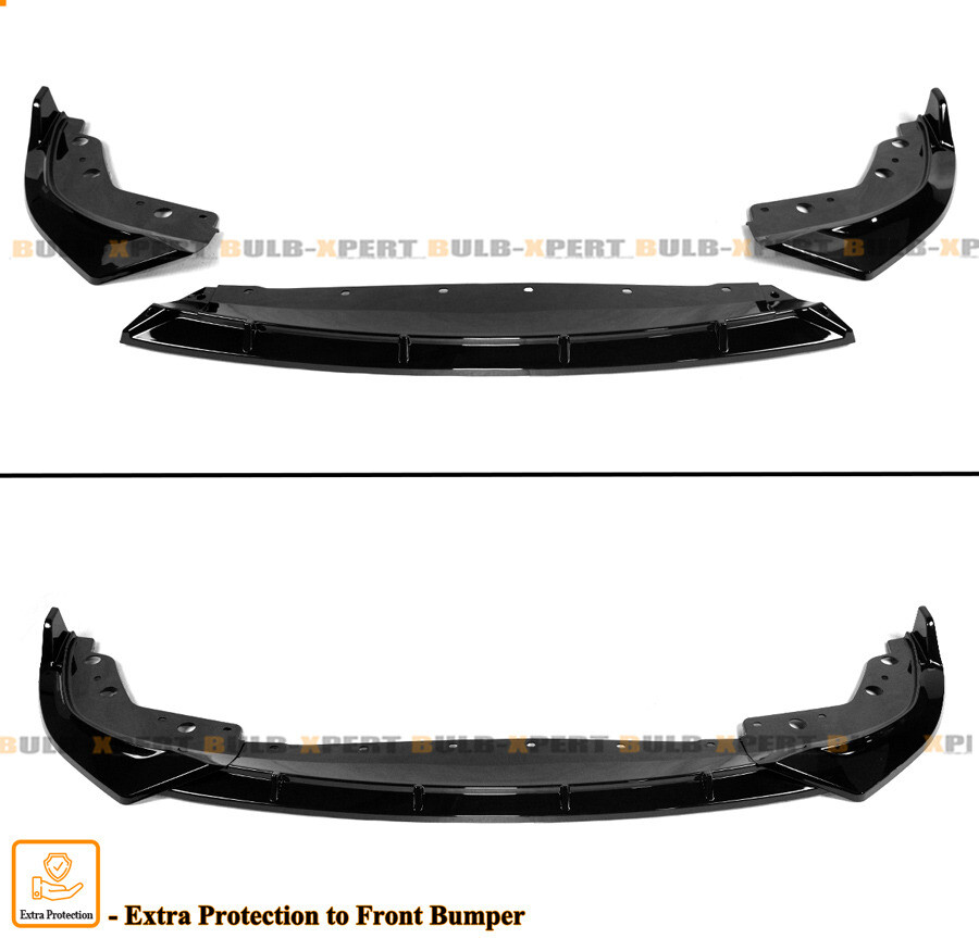 GT Style Gloss Black Front Bumper Lip Kit For 2023-24 BMW G20 M340i 330i M Sport