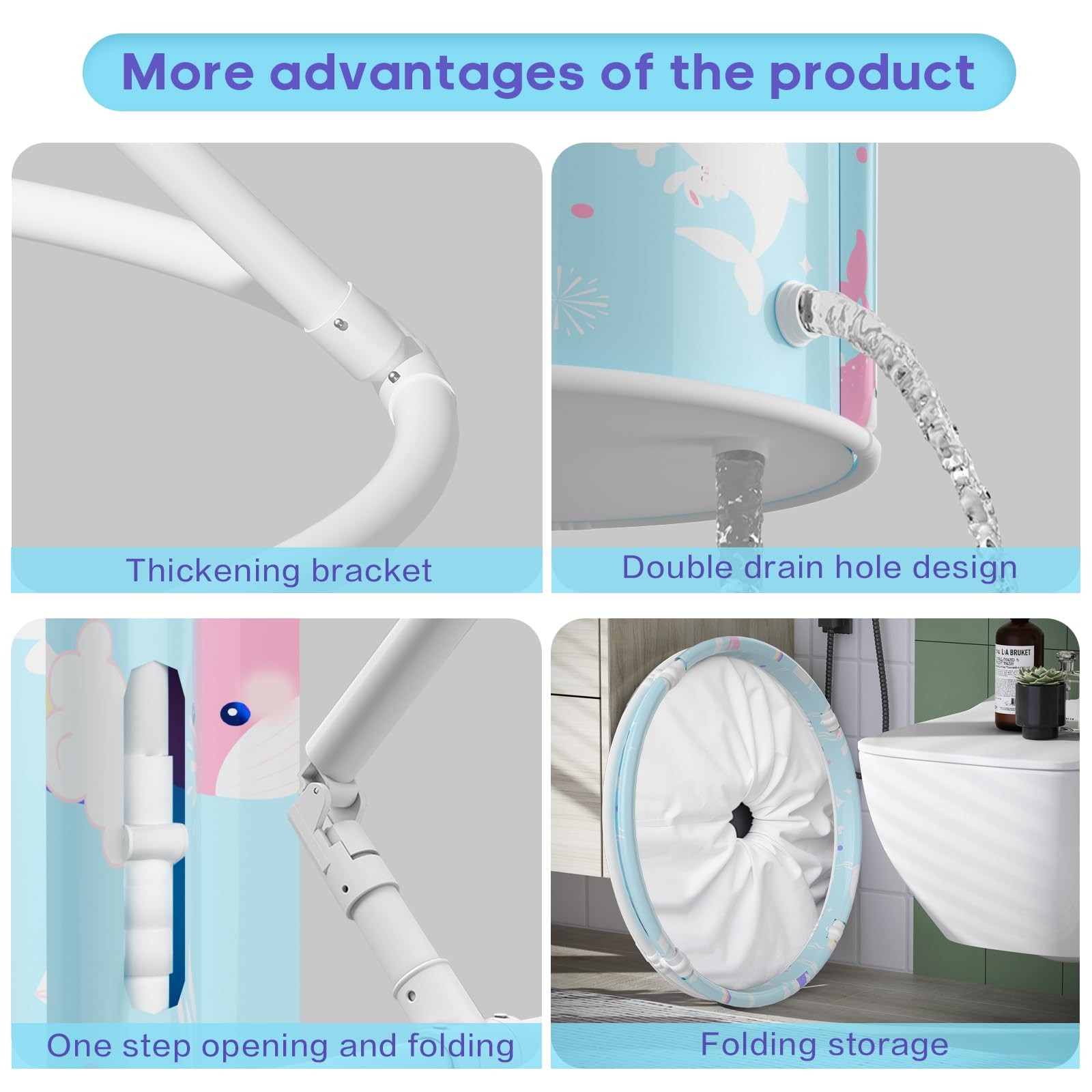 Portable Bathtub, Foldable Bathtub for Kids, Boys and Girls, Therapy Tub for ...