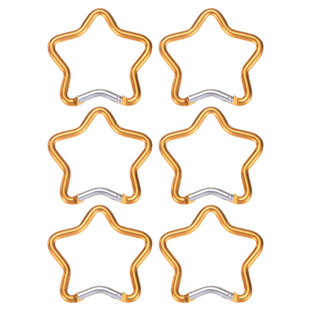 Star Shaped Snap Clip [6 Pack] - Keychain Clip [Gold]
