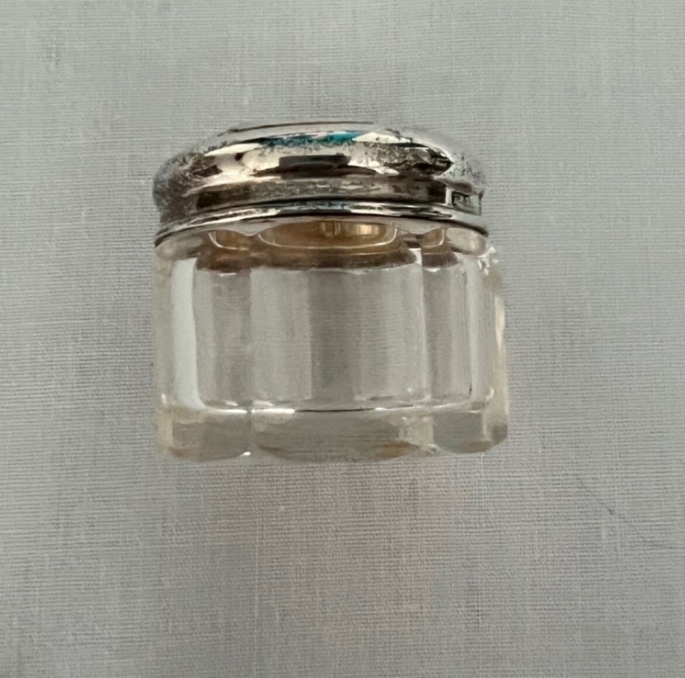 Antique Silver pill jar 1898