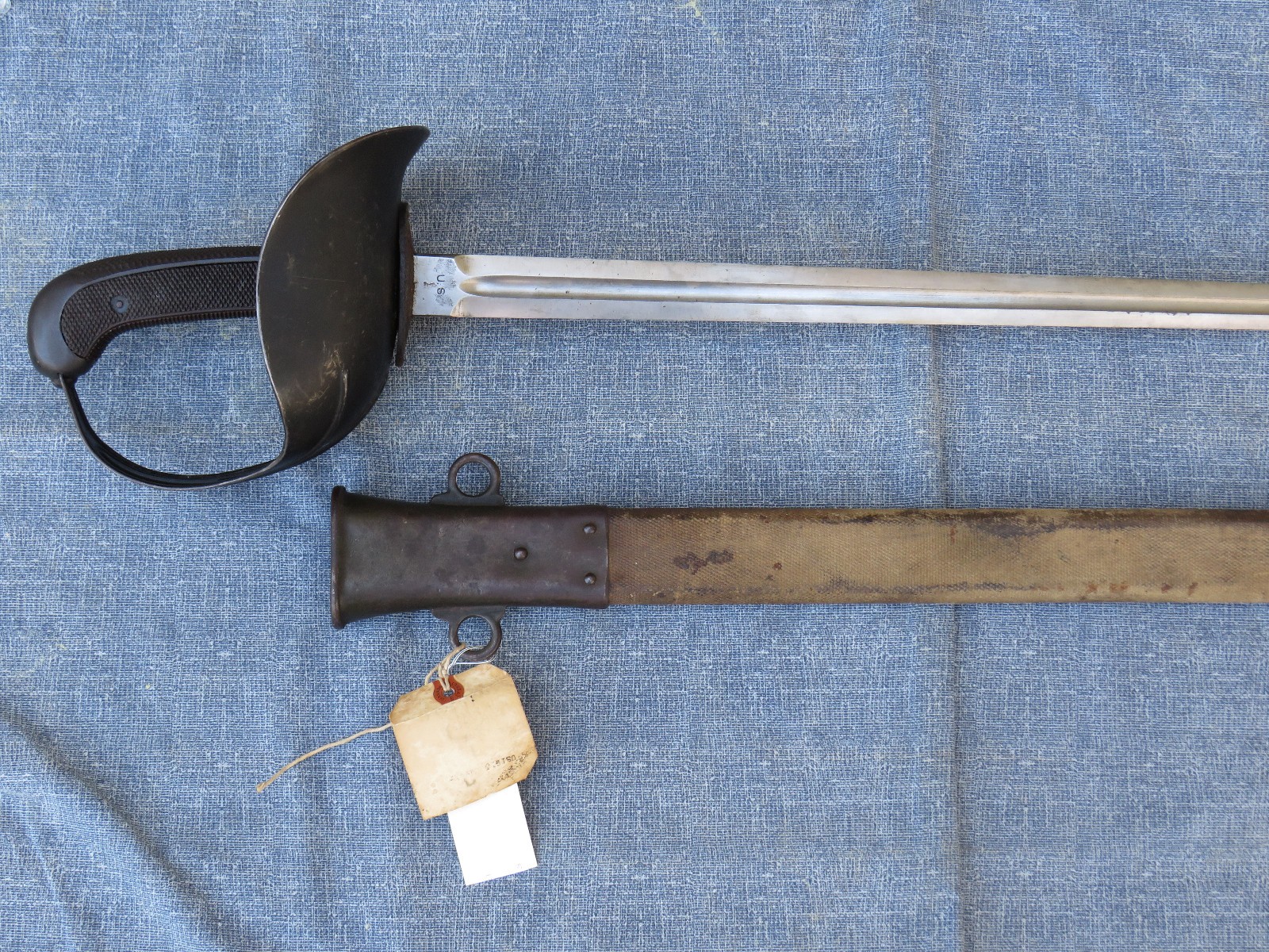 WWI US MODEL 1913 PATTON CAVALRY SWORD w SCABBARD DATED L.F.&C. 1918 EXCELLENT