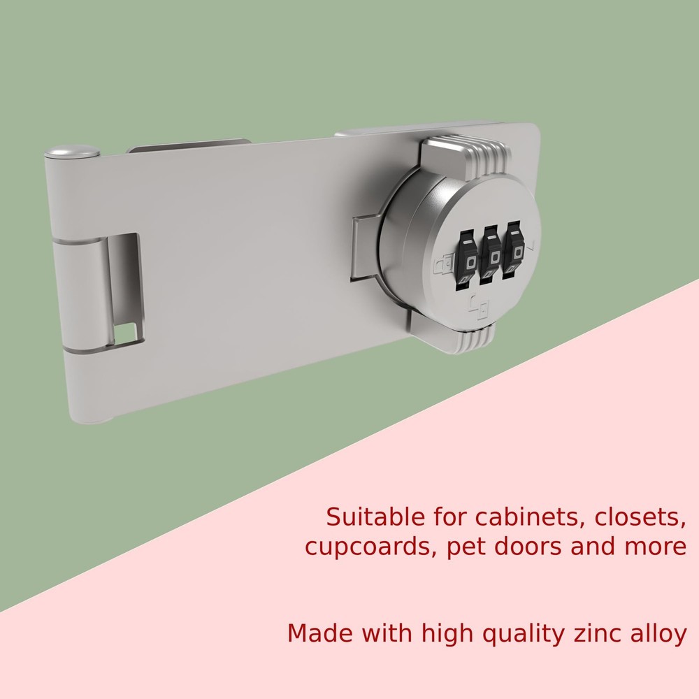 Keyless Combination Lock – 3-Digit Combination Lock for Cabinet Doors – Twist...