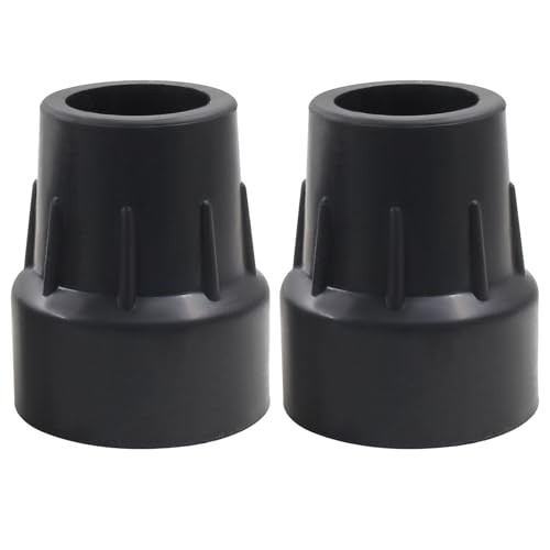 Thickened Rubber Cane Tips 1 Inch Black