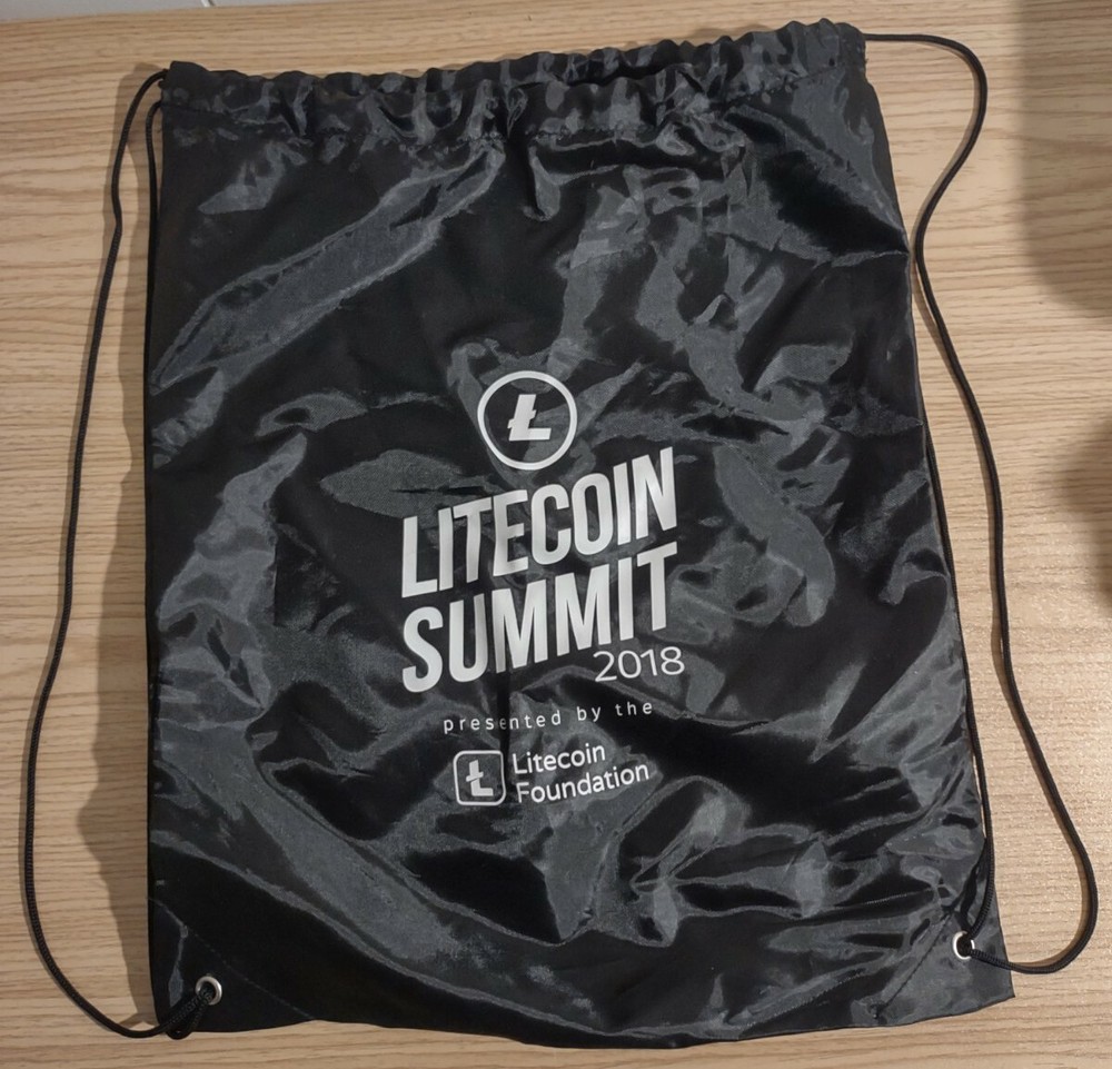 2018 Litecoin Summit Foundation Tote Loot Shopping Bag Drawstring Backpack