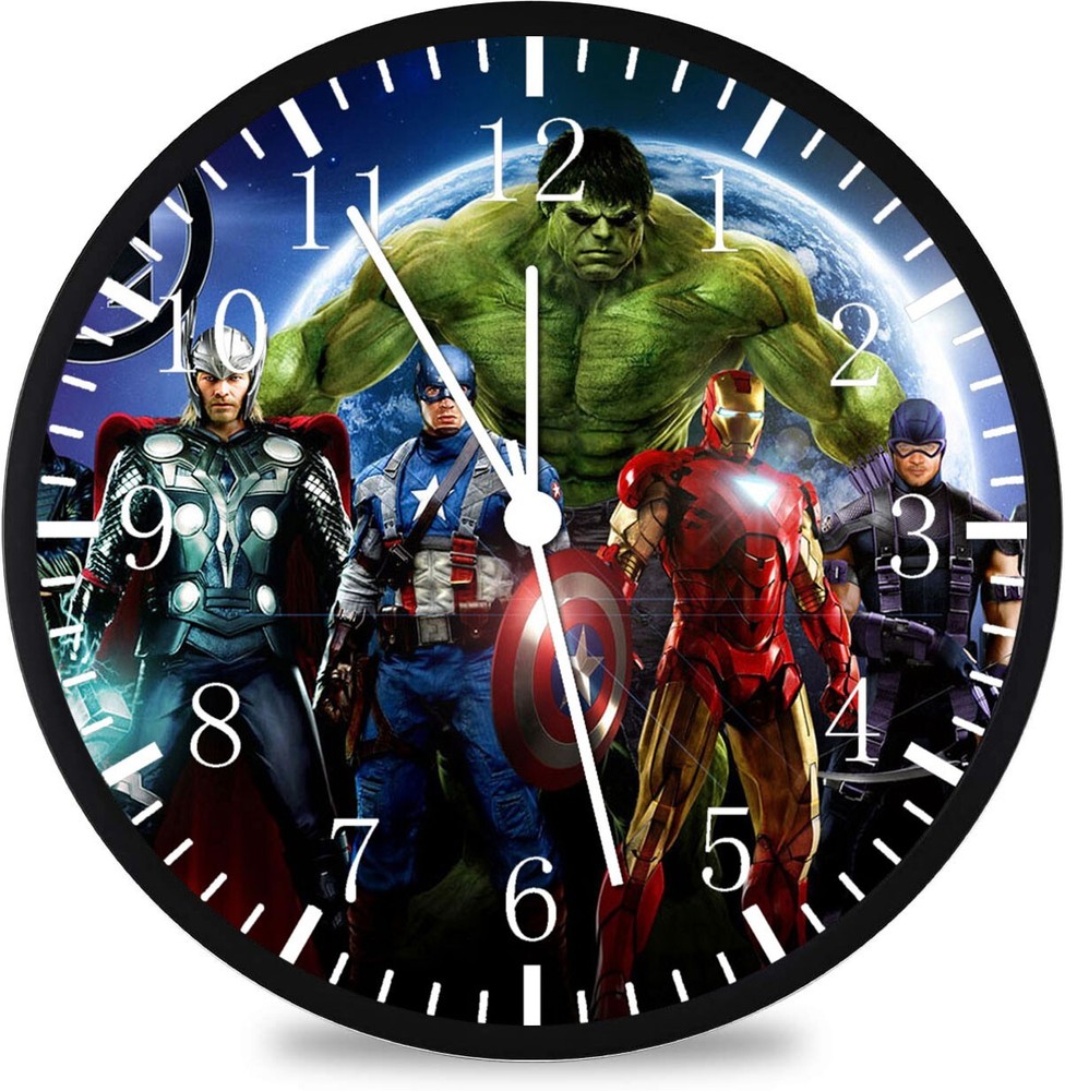 Avengers Superheroes 12" Wall Clock Personalized option with adding names E426