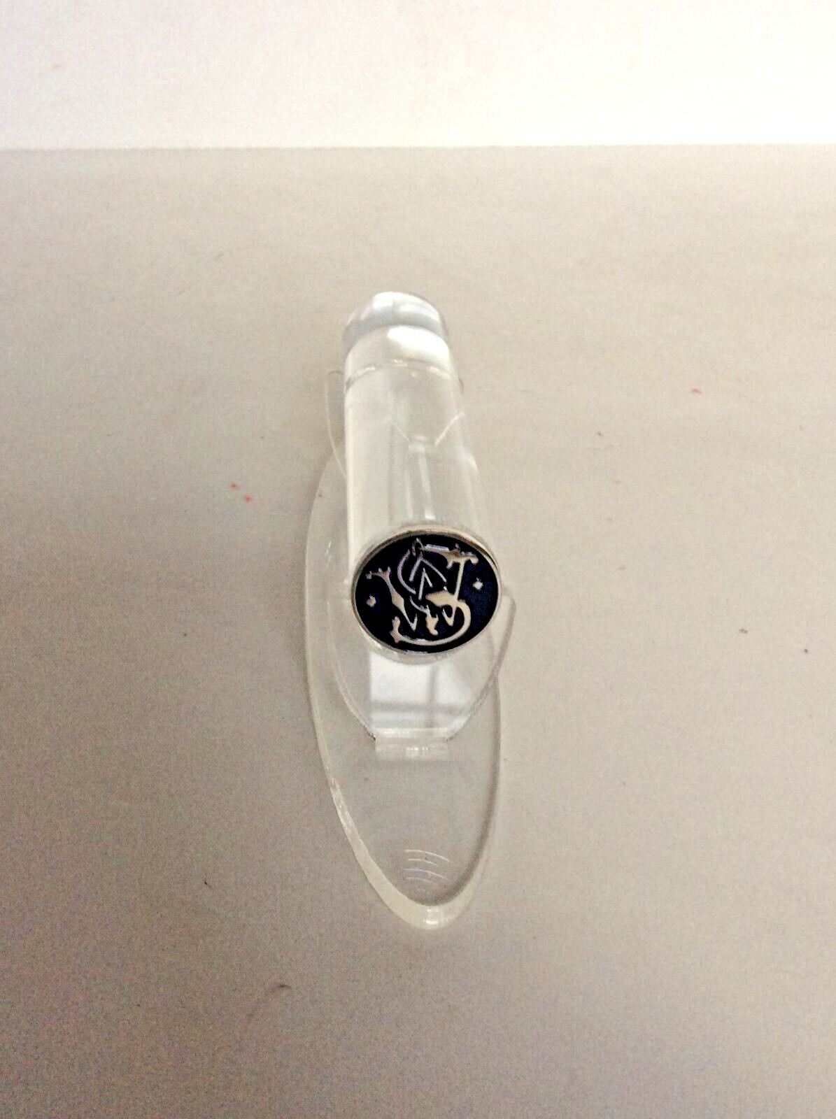 Handgun Firearm Gun Safe Shelf Display Rod - S&W Navy Blue/Silver Enamel Topper