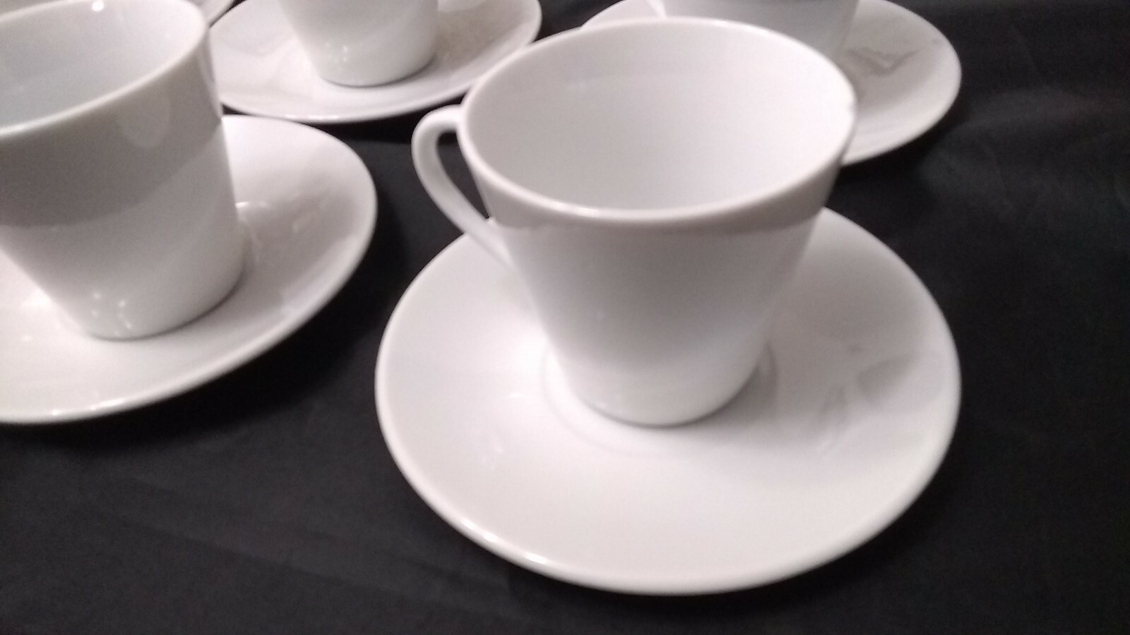 12 Pc Espresso White Porcelain Coffee set 6 Cup AND 6 Saucer 2.5 Oz Gift # 999z