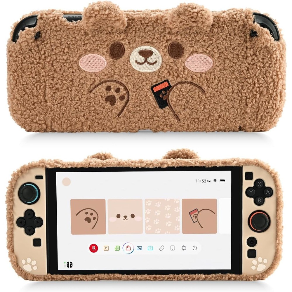 GeekShare NS2 Protective Case for Nintendo Switch 2025 Hard Shell Plush Bear