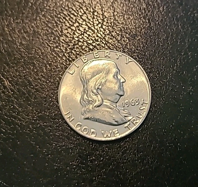 1963 D  UNC Franklin Half Dollar FBL Some Luster