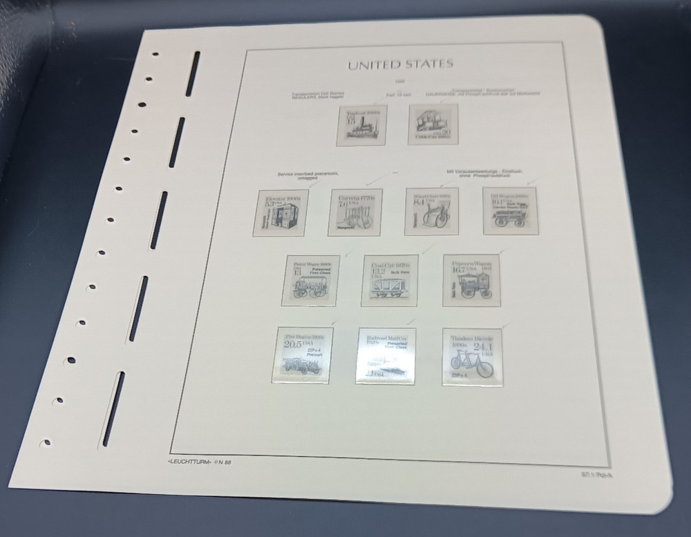 Leuchtturm U.S. , 12 New Album Pages for Coil Stamps 1966-1985