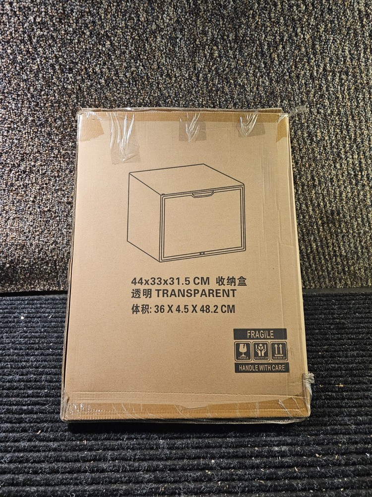 (QTY 2) Transparent Stackable Display Case Box Storage 44x33x31.5 cm Acrylic