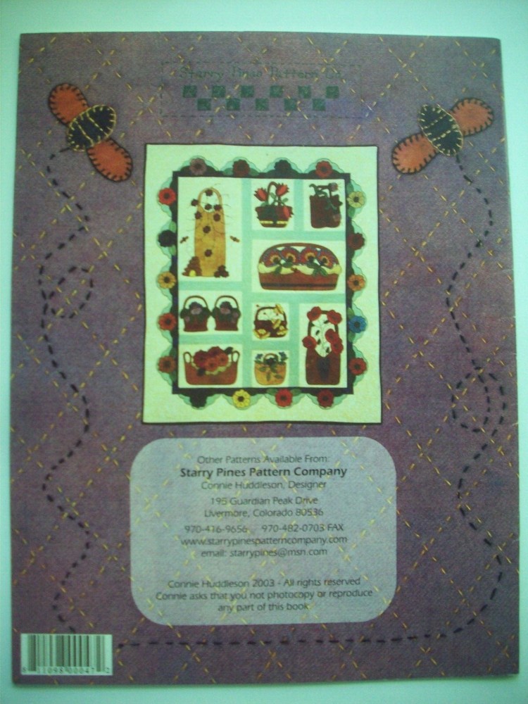 Wooly Whimsey applique quilt pattern flower baskets