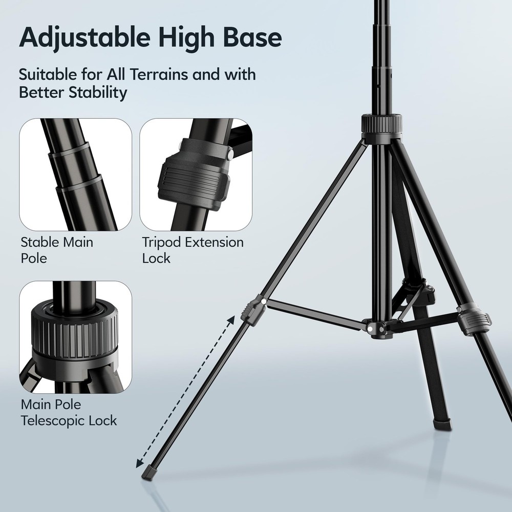 71" Auto Face Tracking Tripod for iPhone with Light, Vlogging Kit for iPhone ...