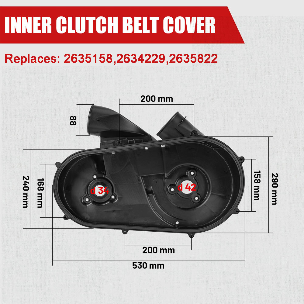 Inner & Outer Clutch Housing Variator Cover For 2014-2023 Polaris RZR XP 1000