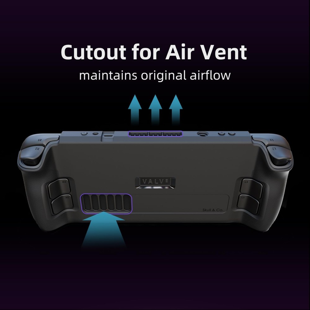 Soft Protective Case for Steam Deck with Textured Grips, Shock-Absorption Design