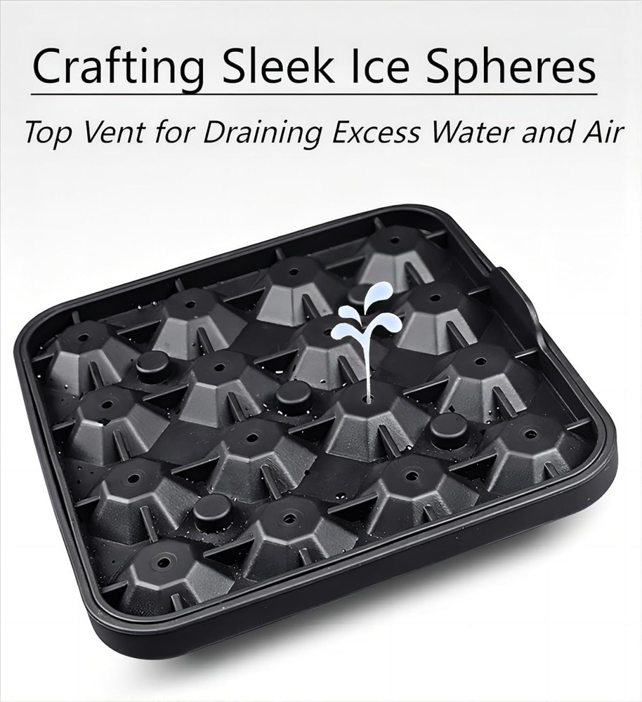 Tiny Diamond Ice Molds Fun Shapes 2 Pack, Small 2-Pack Black, Black