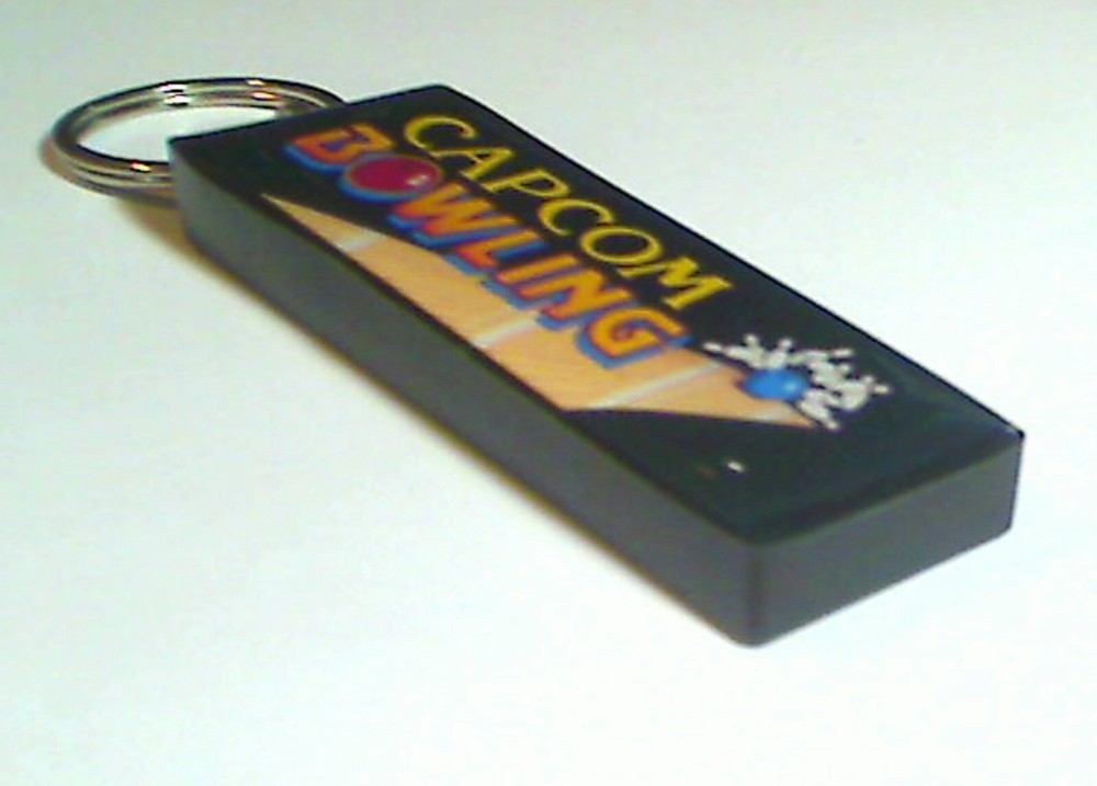 Capcom Bowling Arcade Marquee Coin Door accessory Keychain