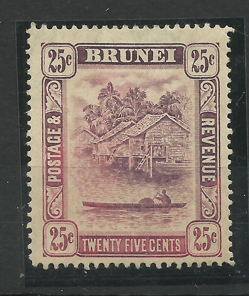 Brunei 1908 Sg 43, 25c Deep Lilac,  Average Mounted Mint. [CW 519]