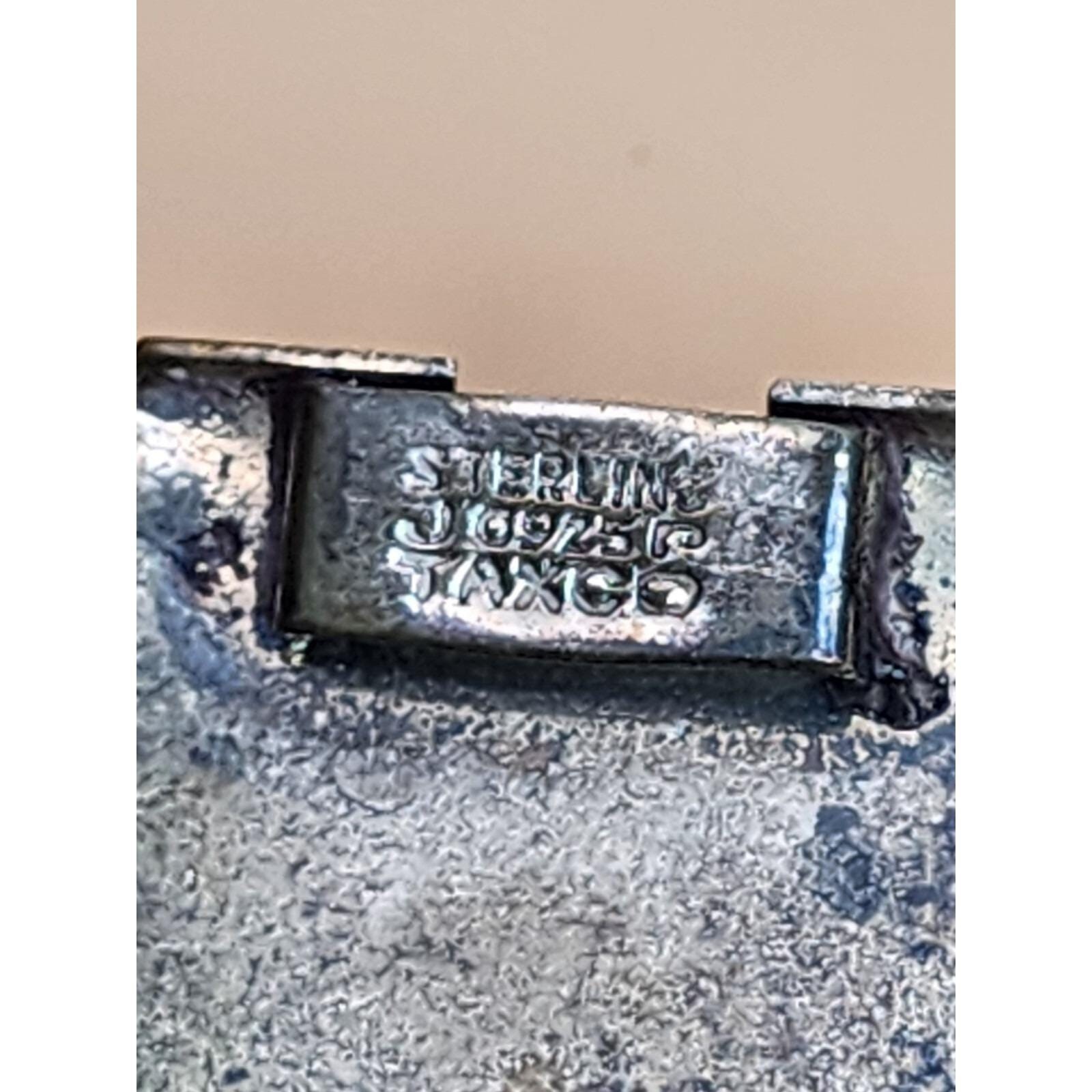 70 Yr Old TAXCO MEXICO Sterling Silver Abolone Bracelet & Earrings Set 61.66 Gr.