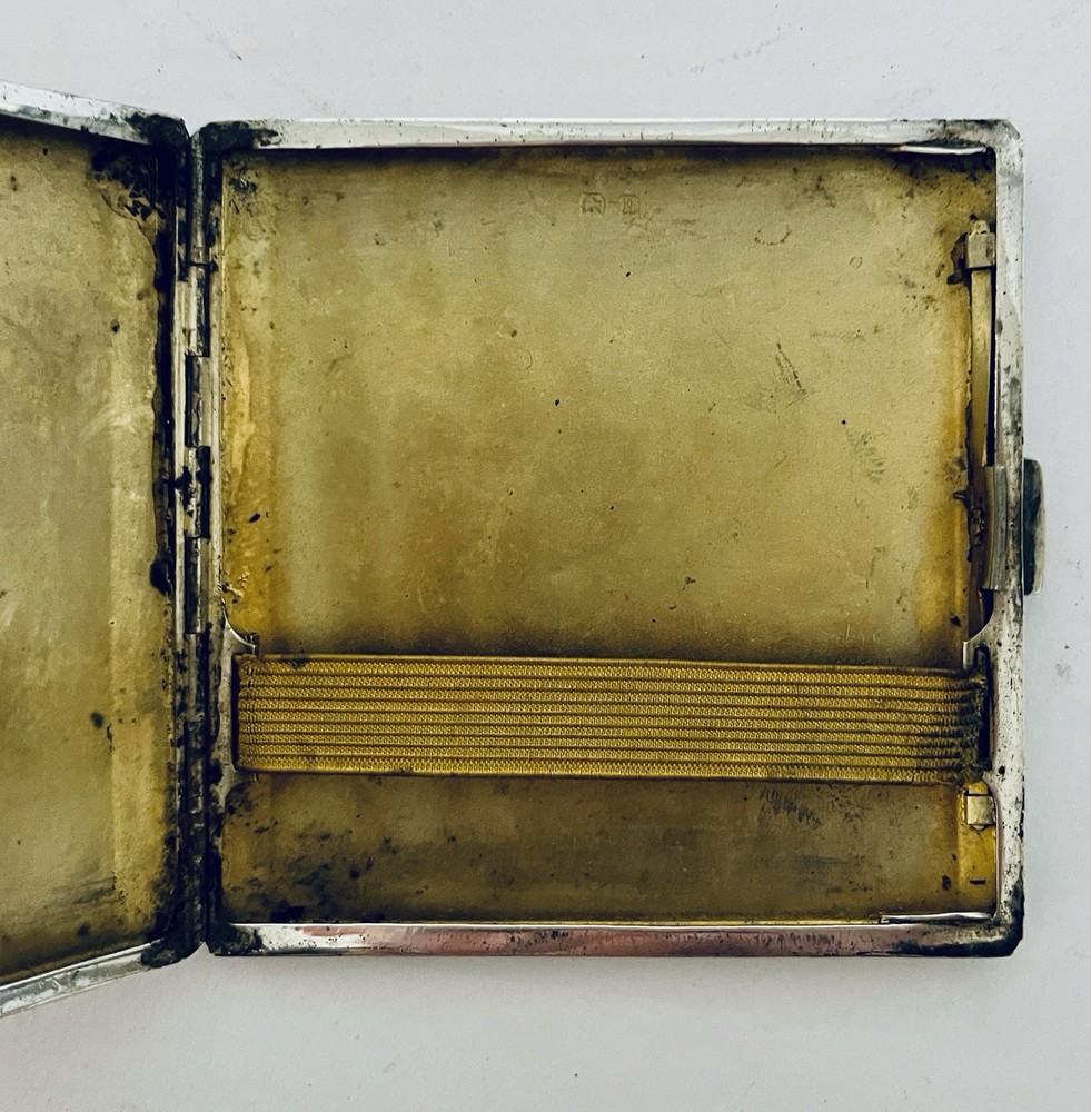 Antique Art Deco Solid Sterling Silver Cigarette Case 1932